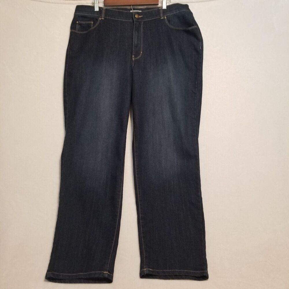 Catherine's 18W Jeans Right Fit Moderately Curvy Straight Leg Dark Wash Basic